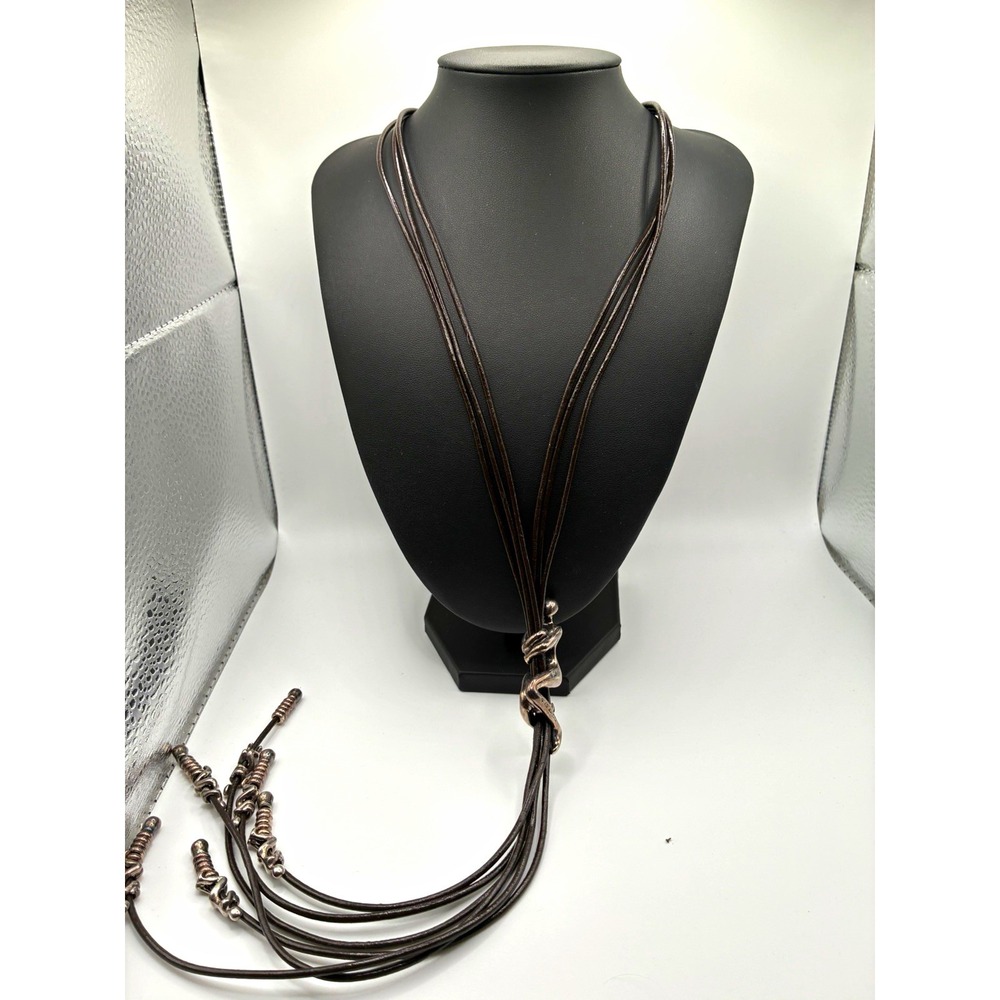UNO de 50 Brown Leather Cord Lariat Necklace